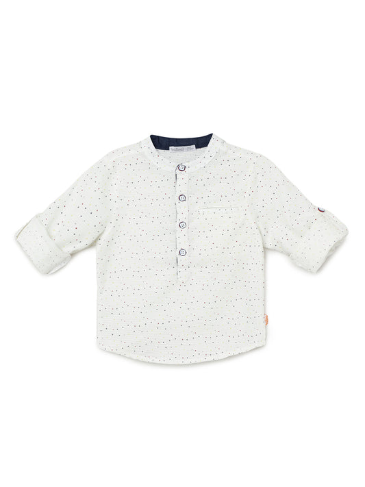 Milou Kids Cotton Solid Bio Washed Boys Shirt for Boys -White