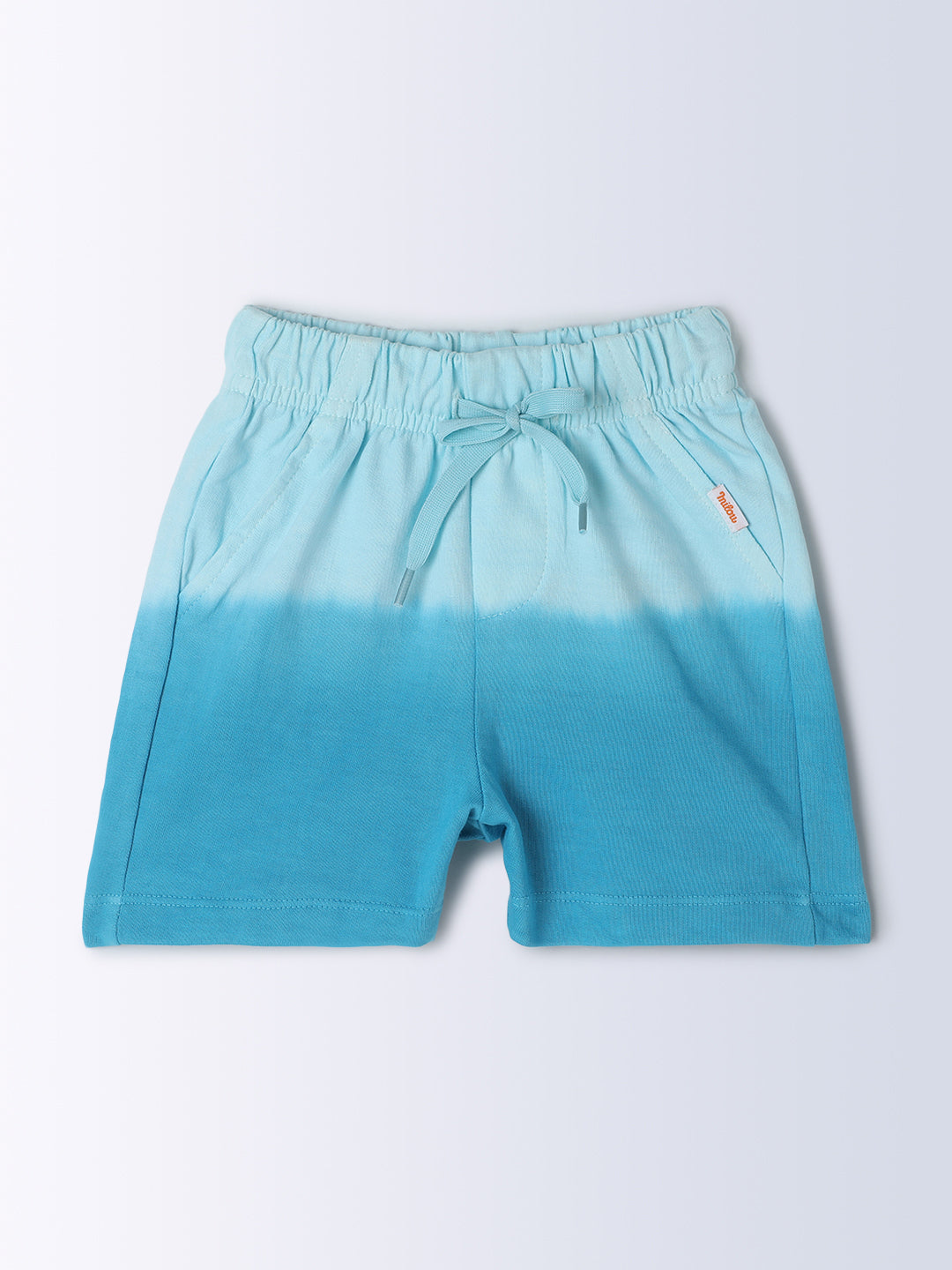 Milou Kids Cotton Ombre Knee Length Bio Washed Shorts for Boys -Blue