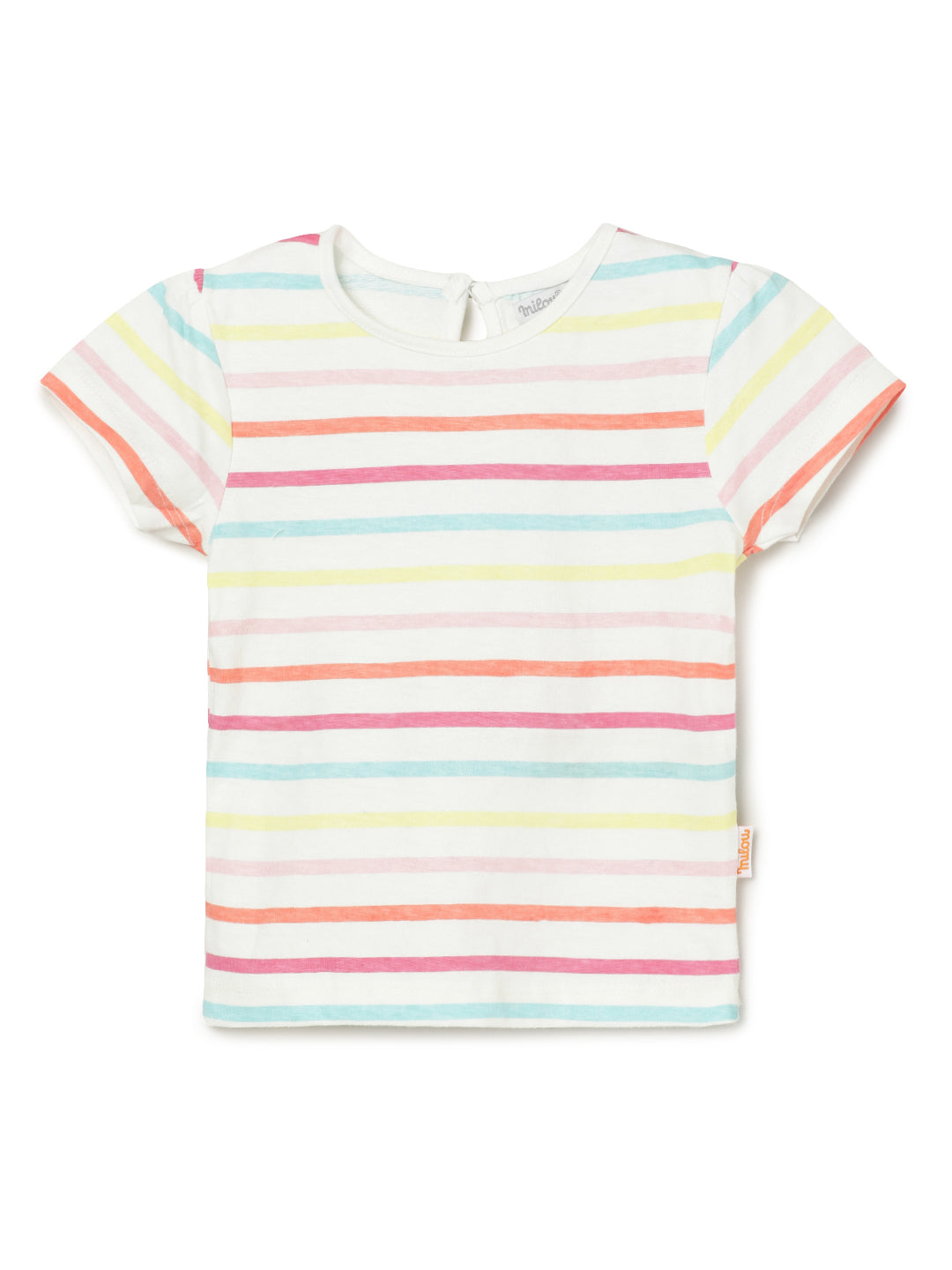 Milou Kids Cotton Bio Washed Printed Girls T-Shirt for Girls -Multicolor