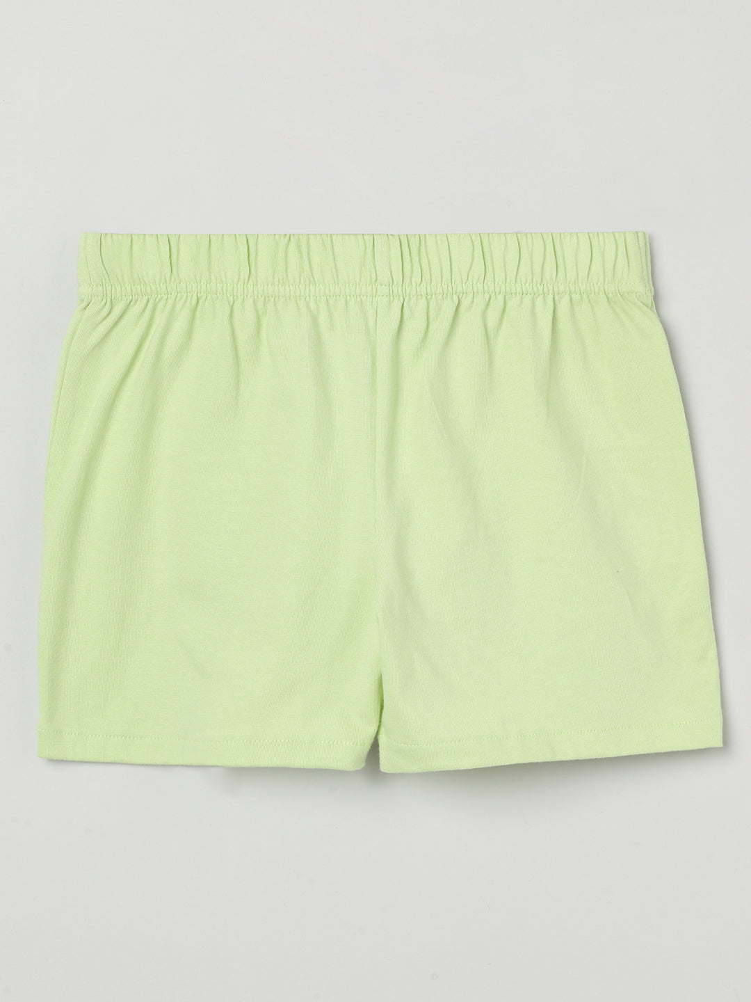 Milou Kids Cotton Solid Bio Washed Shorts for Girls -Green