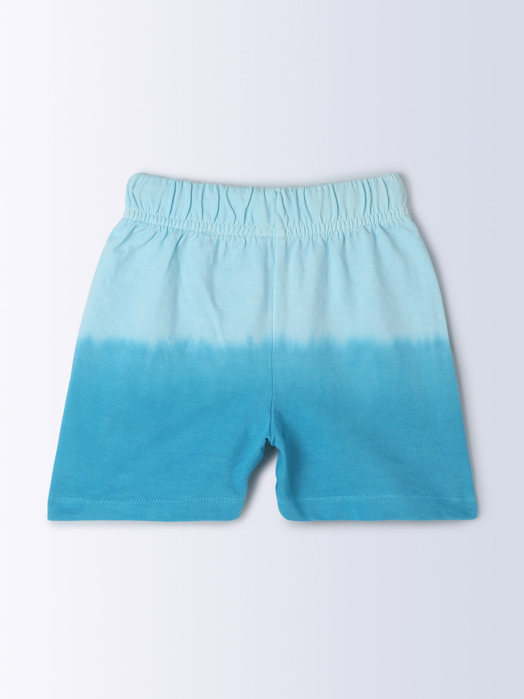 Milou Kids Cotton Ombre Knee Length Bio Washed Shorts for Boys -Blue